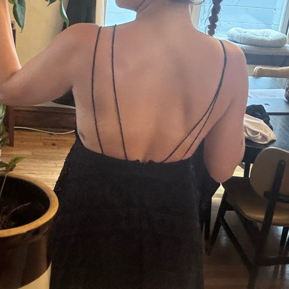 Free People Black Asymmetrical Sundress Cocktail - Picture 2 of 3